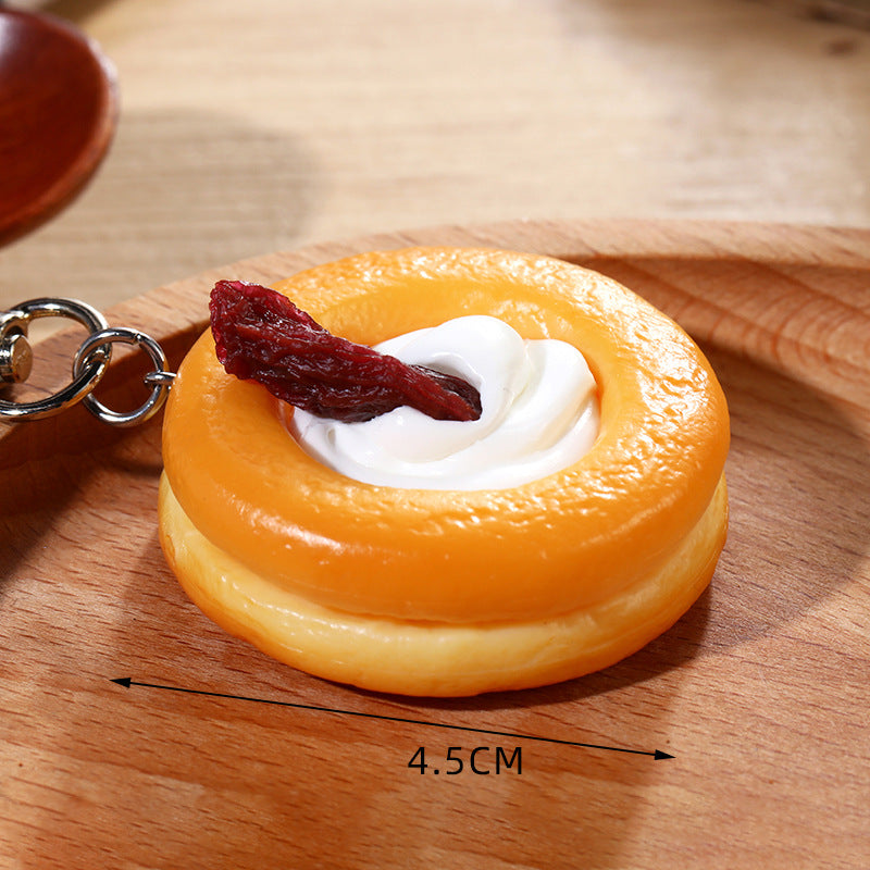 Wholesale Simulated Lace Cream Cake Keychain